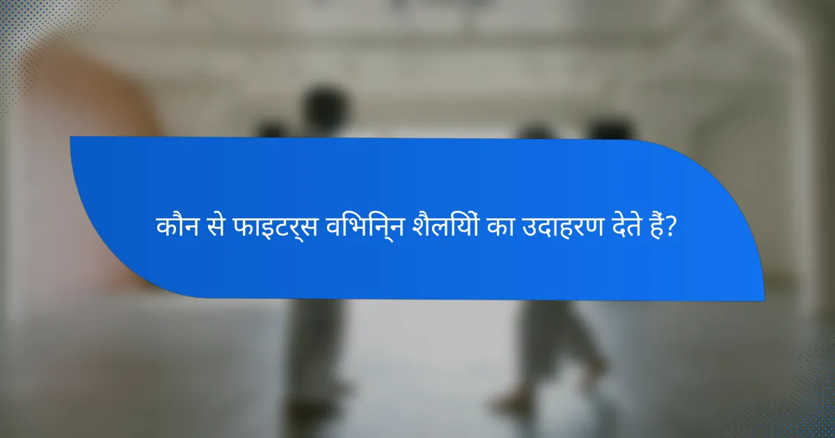 कौन से फाइटर्स विभिन्न शैलियों का उदाहरण देते हैं?