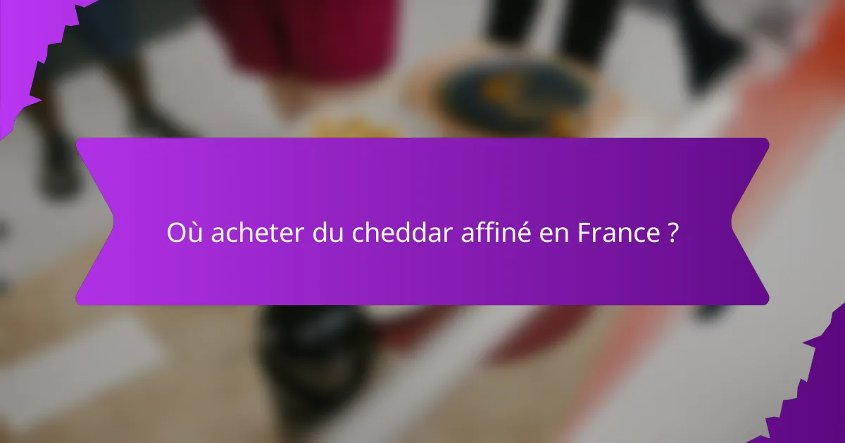 Où acheter du cheddar affiné en France ?