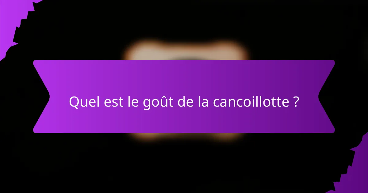 Quel est le goût de la cancoillotte ?